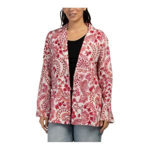 JOHNNY WAS Linen Blend Blazer new with tag size XS floral
